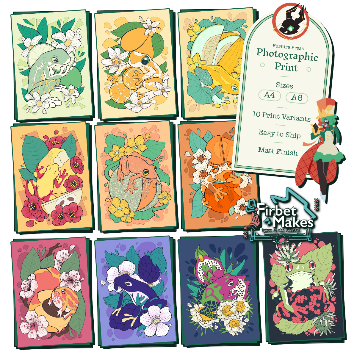 Fruit Frogs Print Series