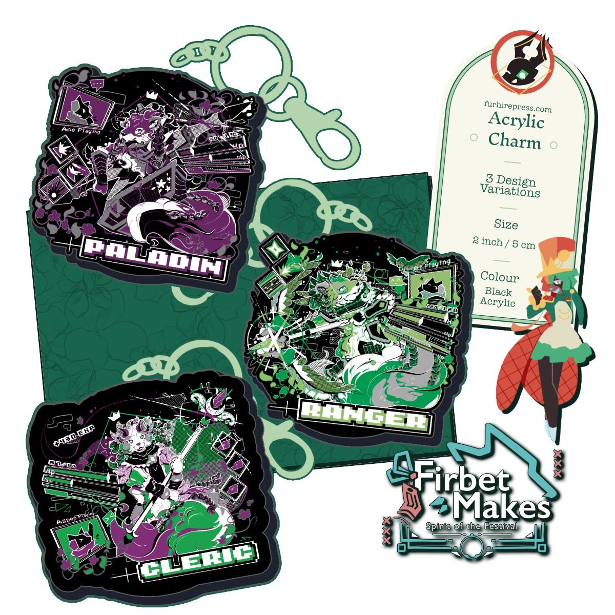 RPG Class Wolves Acrylic Keyring Series