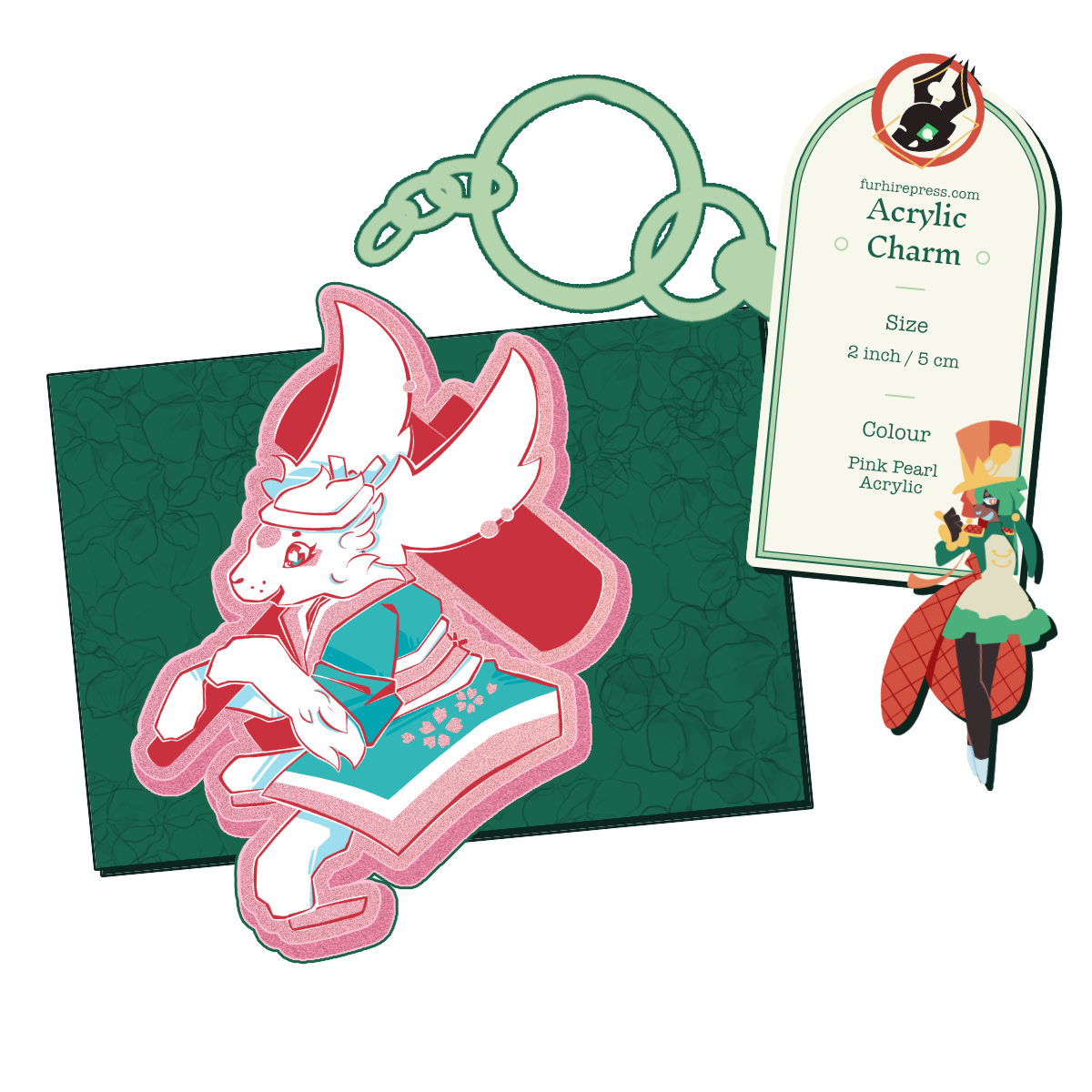 Moon Rabbit Acrylic Keyring Main image