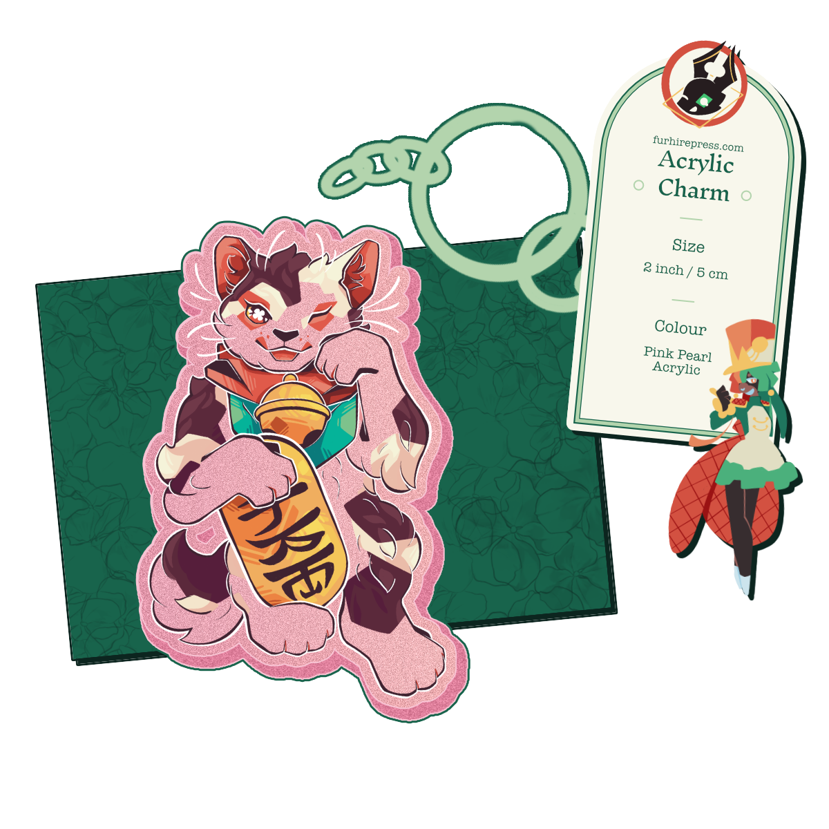 Maneki-Neko Acrylic Keyring Main image