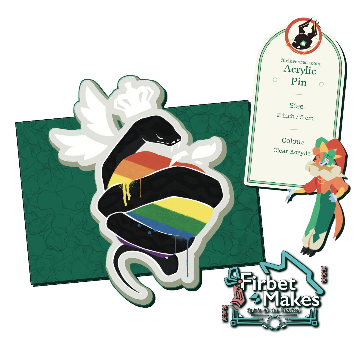 Proud Snake Acrylic Pin